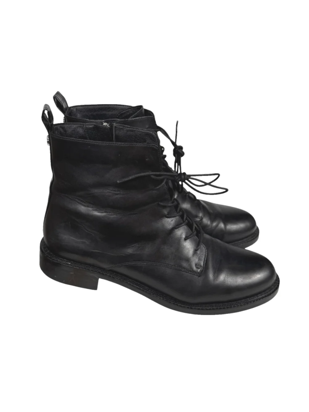 Sam Edelman Nina Black Leather Combat Boots Womens Size 11M - Picture 1 of 11